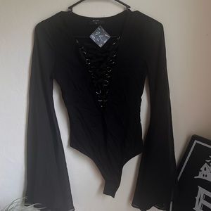 Nasty Gal Bell Sleeve Corset Bodysuit